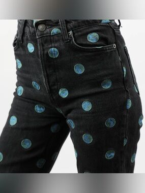 REFORMATION Earth embroidered high-rise straight-leg jeans US 23